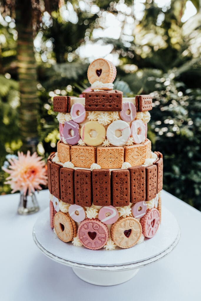 Alternative wedding cake make out of biscuits - The Goldfinch Kitchen